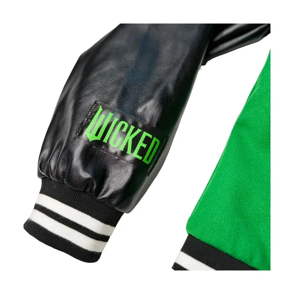 Wicked Bomber Jacket Girls M 10 Wizard Oz Justice Coat Elphaba Halloween Costume